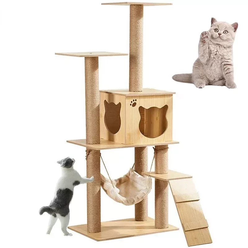 Scratching Tree Sisal Rope Scraper Play Structure for Cats Grinding Paws